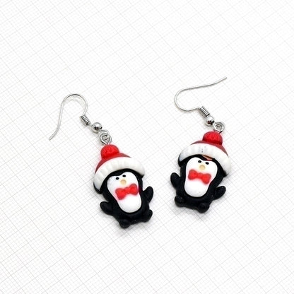 1 Pair Cute Minimalist Snowman Resin Drop Earrings