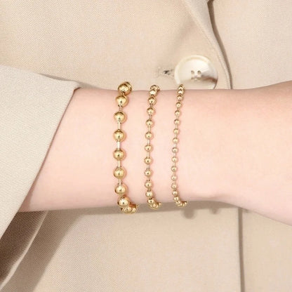 Minimalist Round Stainless Steel 18K Gold Plated Bracelets In Bulk