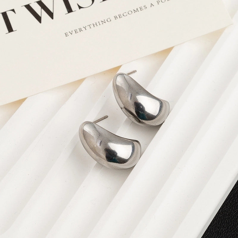 1 Pair Classic Style Geometric Plating Titanium Steel Earrings