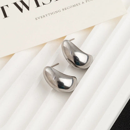 1 Pair Classic Style Geometric Plating Titanium Steel Earrings
