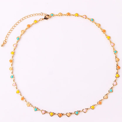 Women Heart Heart Copper Electroplating Necklaces