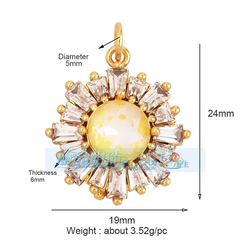 1 Piece Copper Geometric Heart Shape Snowflake Pendant Jewelry Accessories