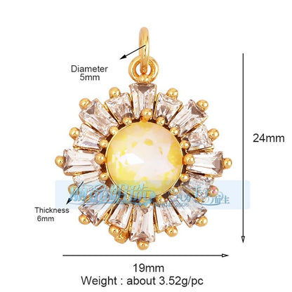 1 Piece Copper Geometric Heart Shape Snowflake Pendant Jewelry Accessories