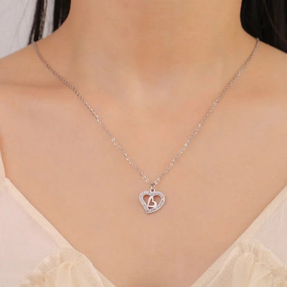 Elegant Heart Shape 304 Stainless Steel Plating Pendant Necklace