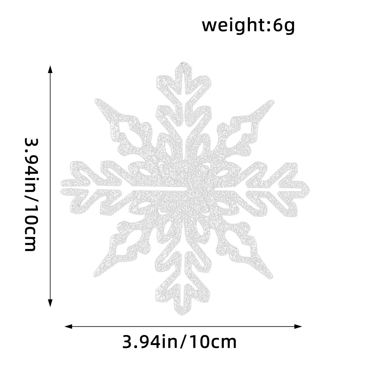 Christmas Decoration 10cm Snowflakes Plastic Sprinkles Snowflakes Christmas Tree Decoration Hollow Snowflake Ornaments
