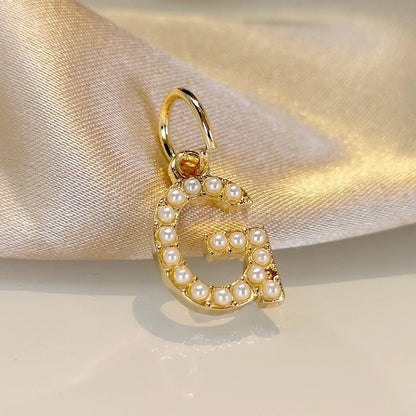 Fashion Letter Imitation Pearl Freshwater Pearl Copper Necklace