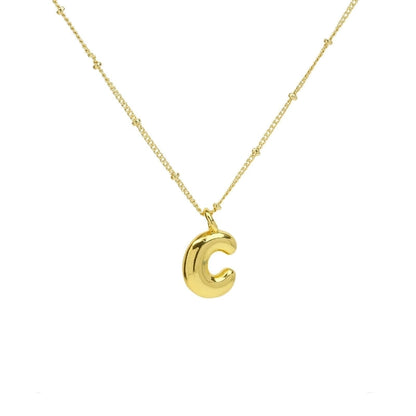 Copper Brass Minimalist Letter Pendant Necklace