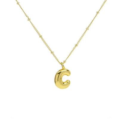 Copper Brass Minimalist Letter Pendant Necklace