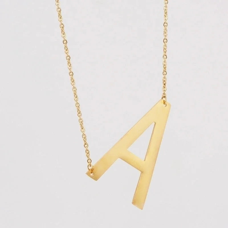 Fashion Letter 304 Stainless Steel 18K Gold Plated Plating Stainless Steel Necklaces