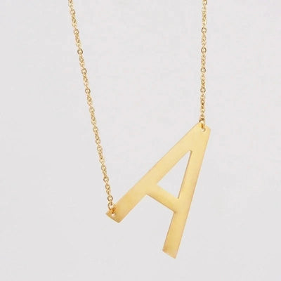 Fashion Letter 304 Stainless Steel 18K Gold Plated Plating Stainless Steel Necklaces