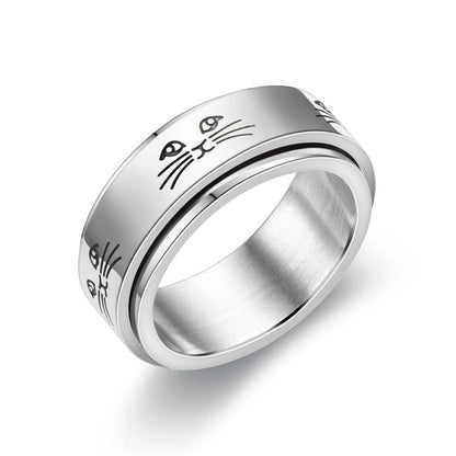 Sources Xingyue Couple Ring Double-layer Rotating Dynamic Decompression Anti-anxiety Pressure Titanium Steel Ring