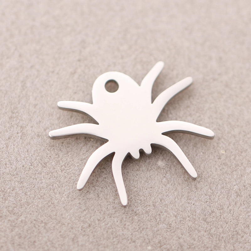 5 PCS/Package 5*21mm 304 Stainless Steel Pentagram Ghost Spider Pendant Jewelry Accessories