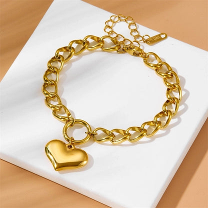Minimalist Classic Style Heart Shape 304 Stainless Steel Stainless Steel Bracelets In Bulk