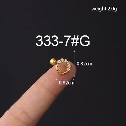 Ear Cartilage Rings & Studs Fashion Geometric Copper Plating Artificial Gemstones