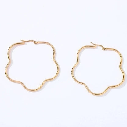 1 Pair Fashion Star Heart Shape Butterfly Plating Hollow Out 201 Stainless Steel 18K Gold Plated Earrings