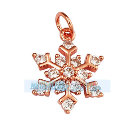 1 Piece Copper Geometric Heart Shape Snowflake Pendant Jewelry Accessories