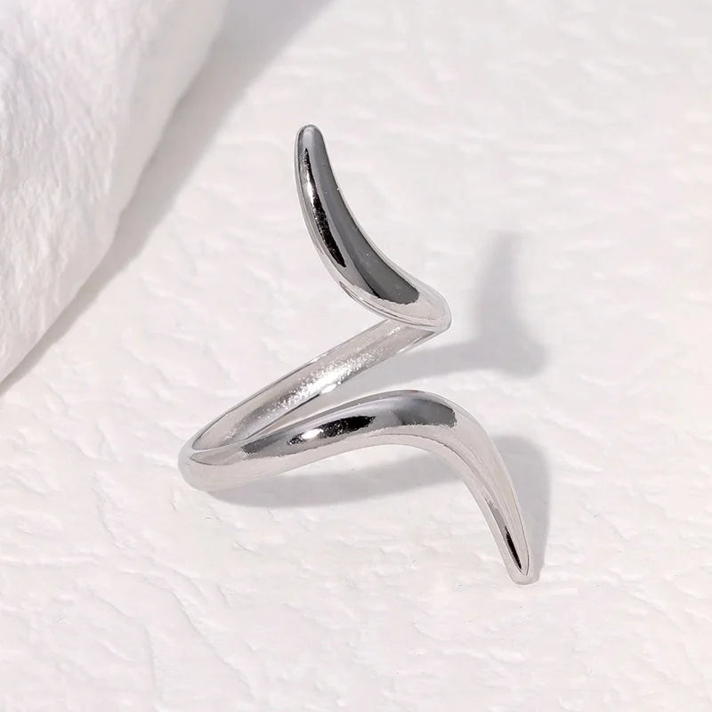 304 Stainless Steel 18K Gold Plated Minimalist Plating Geometric Open Rings