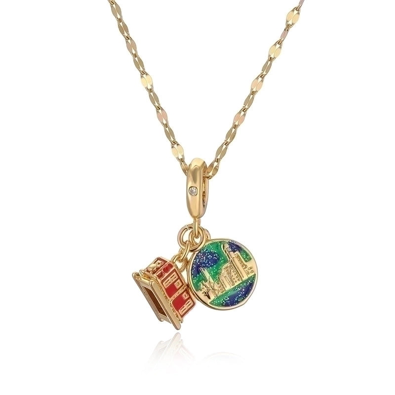 Ig Style Minimalist Animal Key Copper Plating Inlay Zircon Gold Plated Pendant Necklace