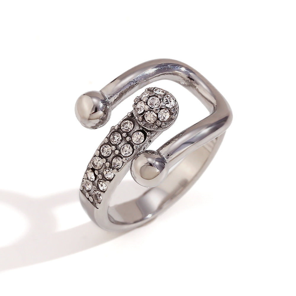 Women Fashion Circle Geometric Stainless Steel 18K Gold Plated Rings