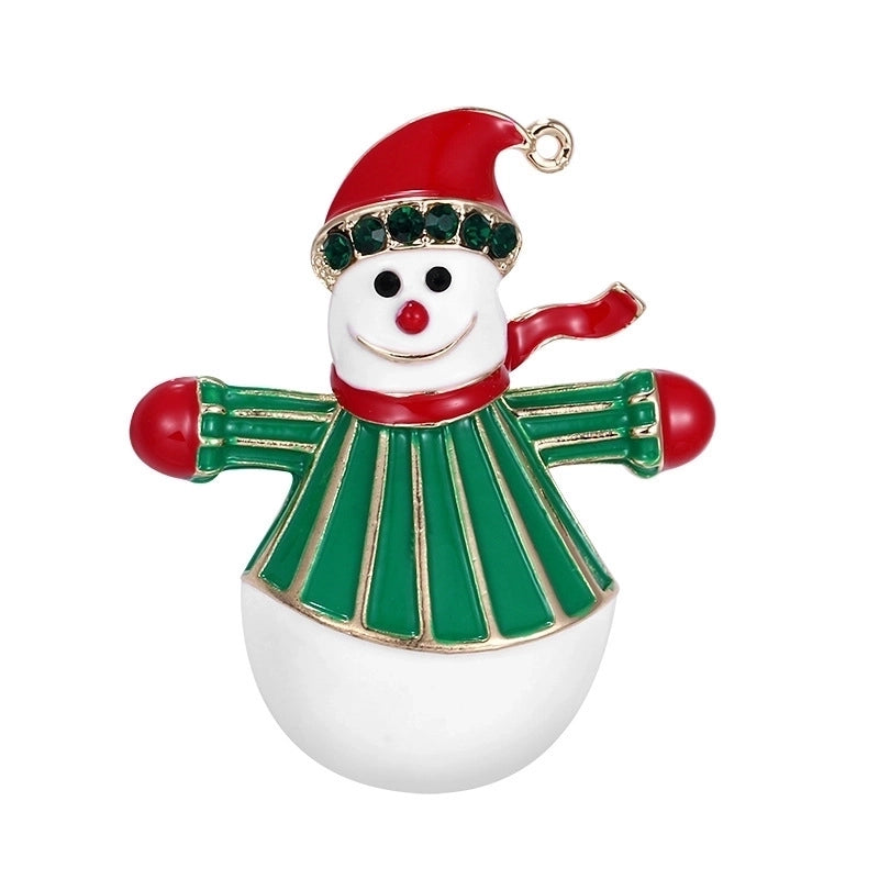 Cartoon Style Pin Christmas Tree Alloy Enamel Rhinestones Unisex Brooches