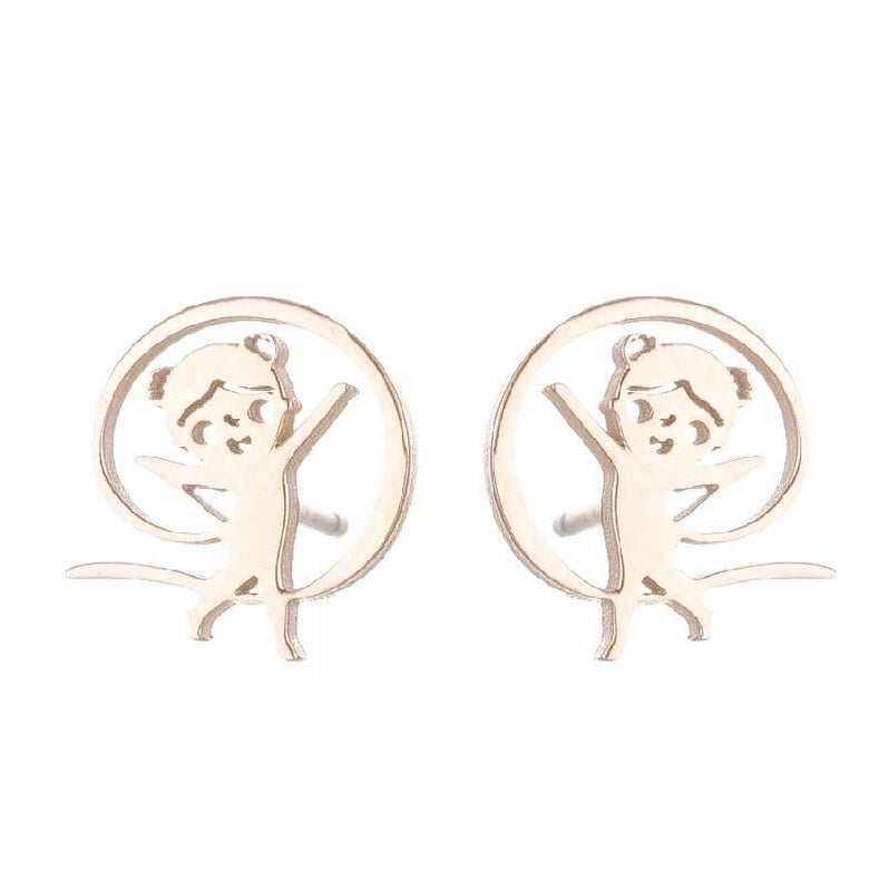 1 Pair Minimalist Solid Color Irregular Plating 304 Stainless Steel 18K Gold Plated Ear Studs