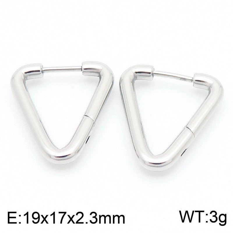 1 Pair Basic Minimalist Classic Style Geometric Star Solid Color 304 Stainless Steel 18K Gold Plated Hoop Earrings