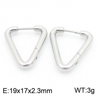 1 Pair Basic Minimalist Classic Style Geometric Star Solid Color 304 Stainless Steel 18K Gold Plated Hoop Earrings