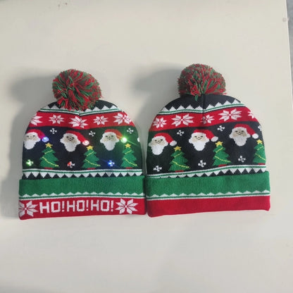 Kid'S IG Style Santa Claus Elk Pom Poms Wool Cap