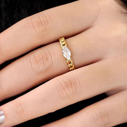 Titanium Steel Minimalist Classic Style Inlay Solid Color Rhinestones Rings