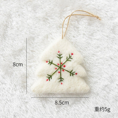 Christmas Cute Minimalist Christmas Hat Heart Shape Wool Felt Indoor Party Hanging Ornaments Decorations Hanging Ornaments