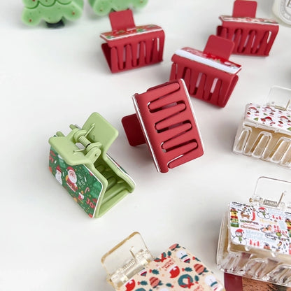 Christmas Cute Women's Christmas Tree Santa Claus Elk Plastic Hair Claws