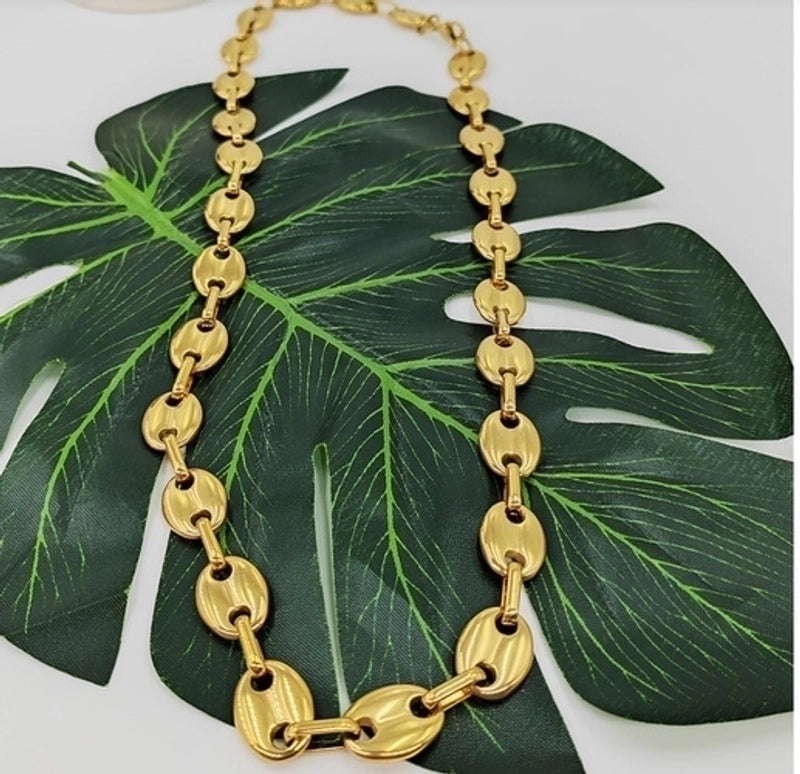 304 Stainless Steel 18K Gold Plated Streetwear Plating Solid Color Bracelets Necklace