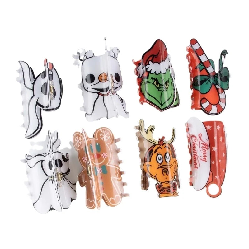Cute Christmas Women's Christmas Hat Gingerbread PVC Hair Claws