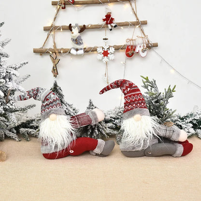 Christmas Forest Man Knitted Wool Curtain Door Curtain Buckle Home Curtain Set