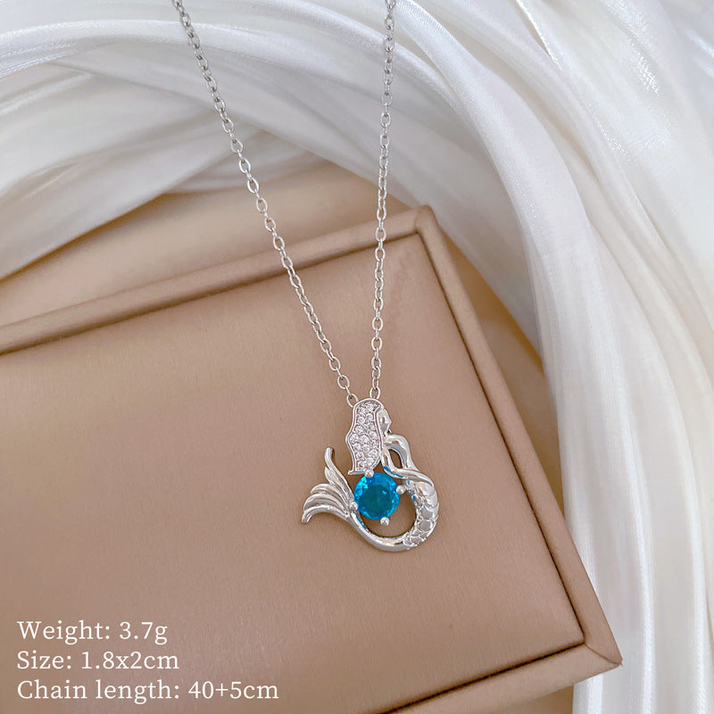 Minimalist Geometric Titanium Steel Diamond Inlay Necklaces