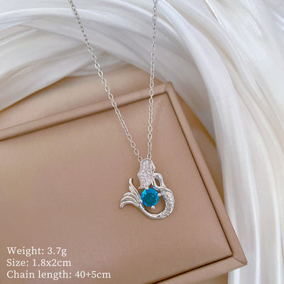 Minimalist Geometric Titanium Steel Diamond Inlay Necklaces