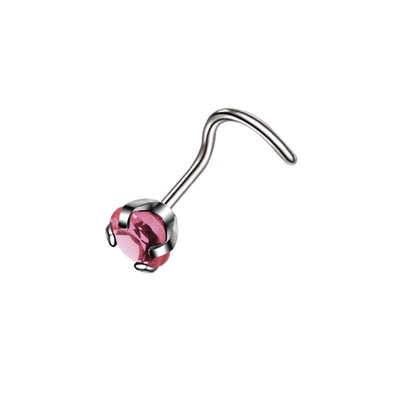 Fashion Solid Color Stainless Steel Inlay Zircon Nose Studs 1 Piece