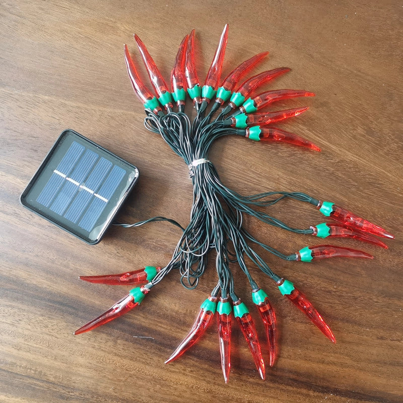 LED Red Pepper Colored Lights String Lights Flashing Lights New Year Christmas Holiday Decorative Atmosphere Lights New Year Home Layout Lighting
