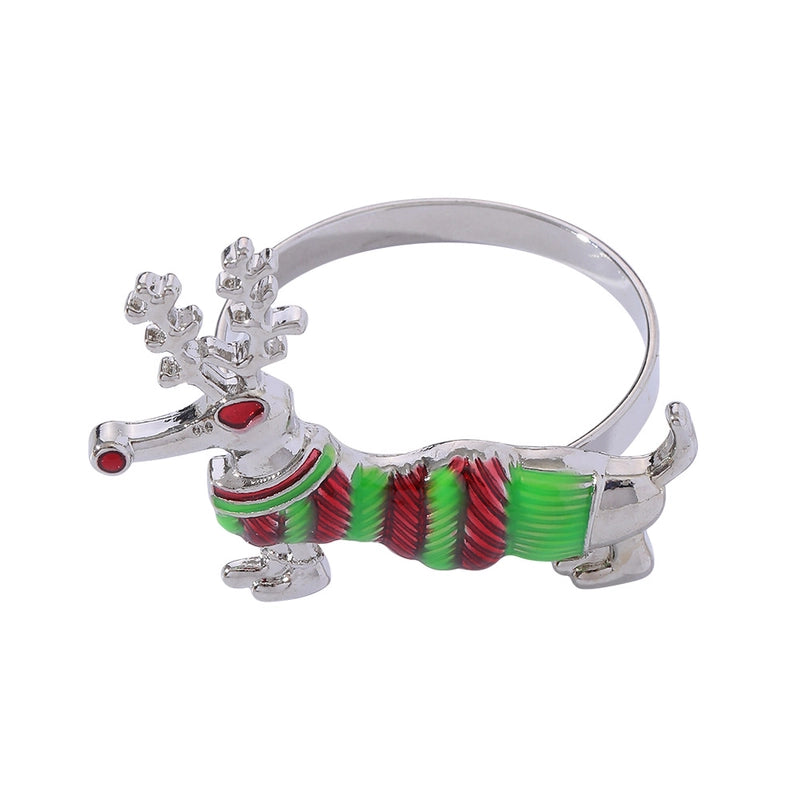 Christmas Cute Penguin Christmas Tree Santa Claus Alloy Napkin Rings 1 Piece