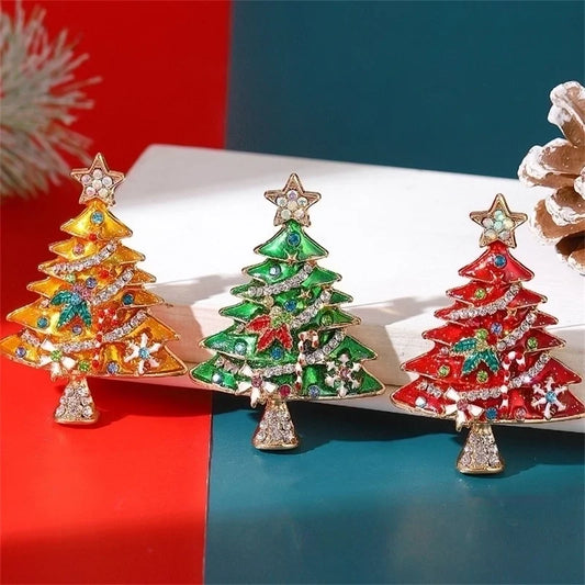 Vintage Style Pin Christmas Tree Alloy Unisex Brooches