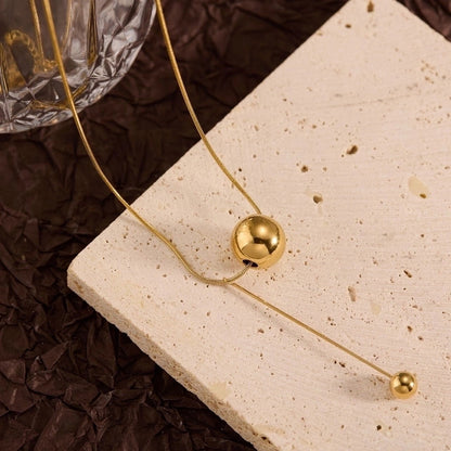 Titanium Steel Copper Leaf Heart Shape Pendant Necklace