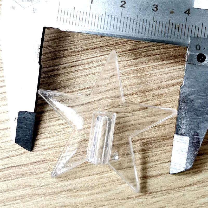 10 Pieces Transparent Round Ball Snowflake Small Five-star Christmas Tree Light String Accessories Five-pointed Star Tree Top Star Christmas Decoration