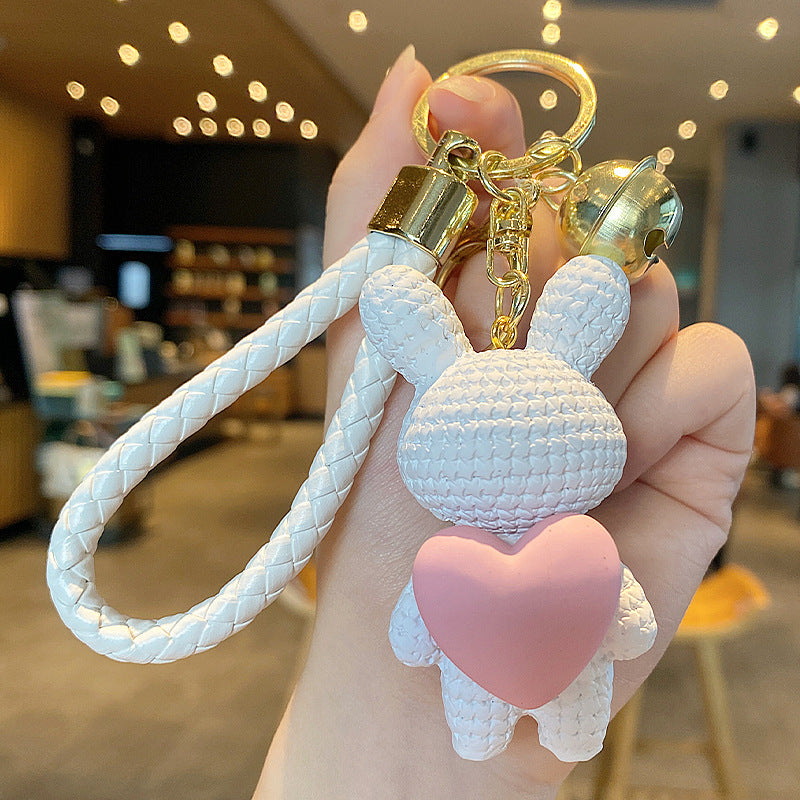 Cartoon Style Animal Heart Shape Resin Unisex Bag Pendant Keychain