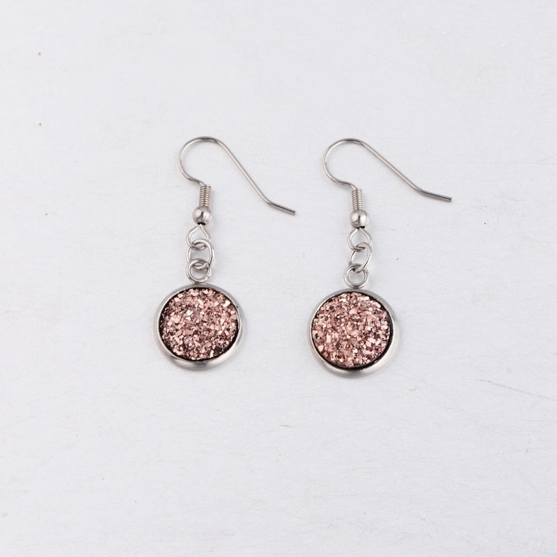 5 Pieces Minimalist Round Stainless Steel Resin Resin None Drop Earrings