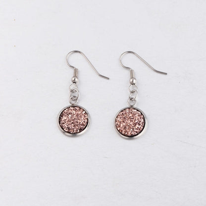 5 Pieces Minimalist Round Stainless Steel Resin Resin None Drop Earrings