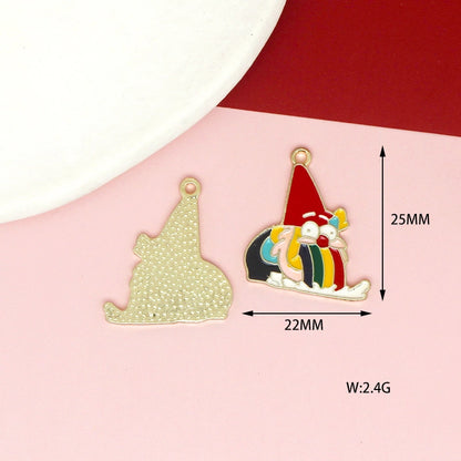 10 PCS/Package 17 * 21mm 17 * 22mm 19 * 24mm Alloy Rhinestones Penguin Christmas Tree Snowman Pendant Jewelry Accessories