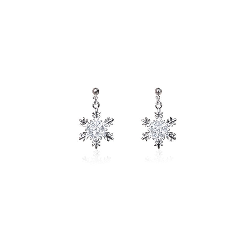 Fashion Snowflake Alloy Rhinestones Women's Drop Earrings 1 Pair