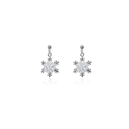 Fashion Snowflake Alloy Rhinestones Women's Drop Earrings 1 Pair