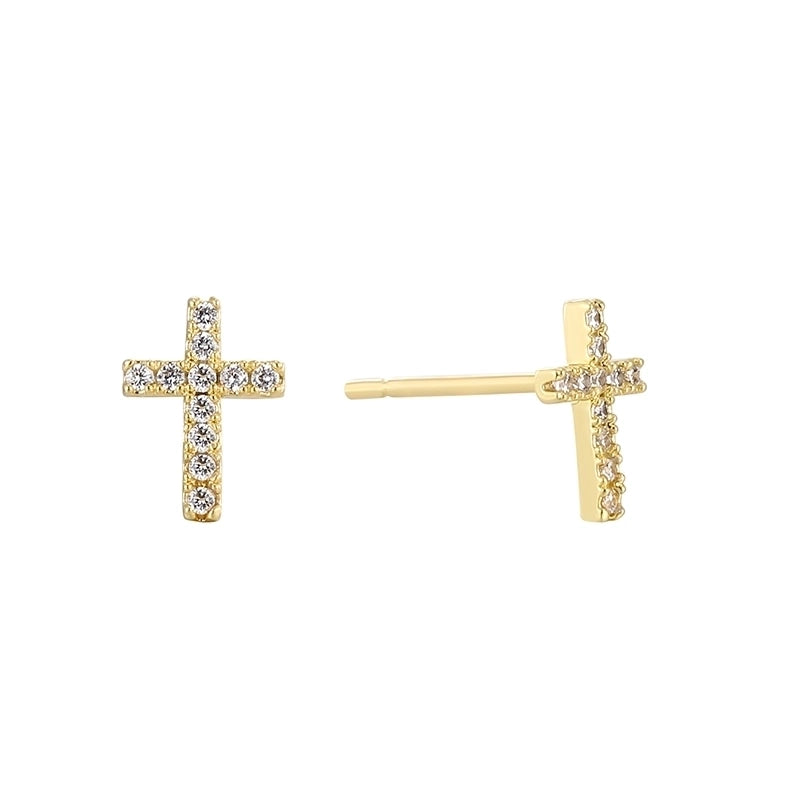 1 Pair Minimalist Flower Plating Inlay Copper Zircon 18k Gold Plated Ear Studs