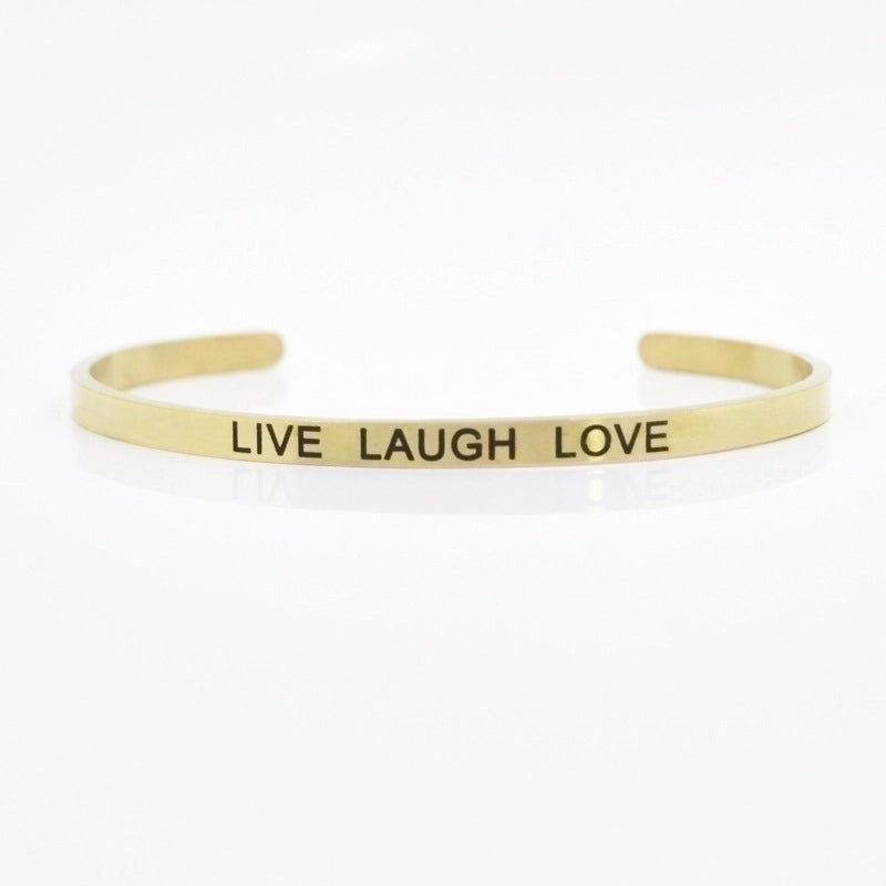 Minimalist Letter Stainless Steel Bangle